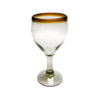  / Amber Rim 7 oz Small Wine Glasses 